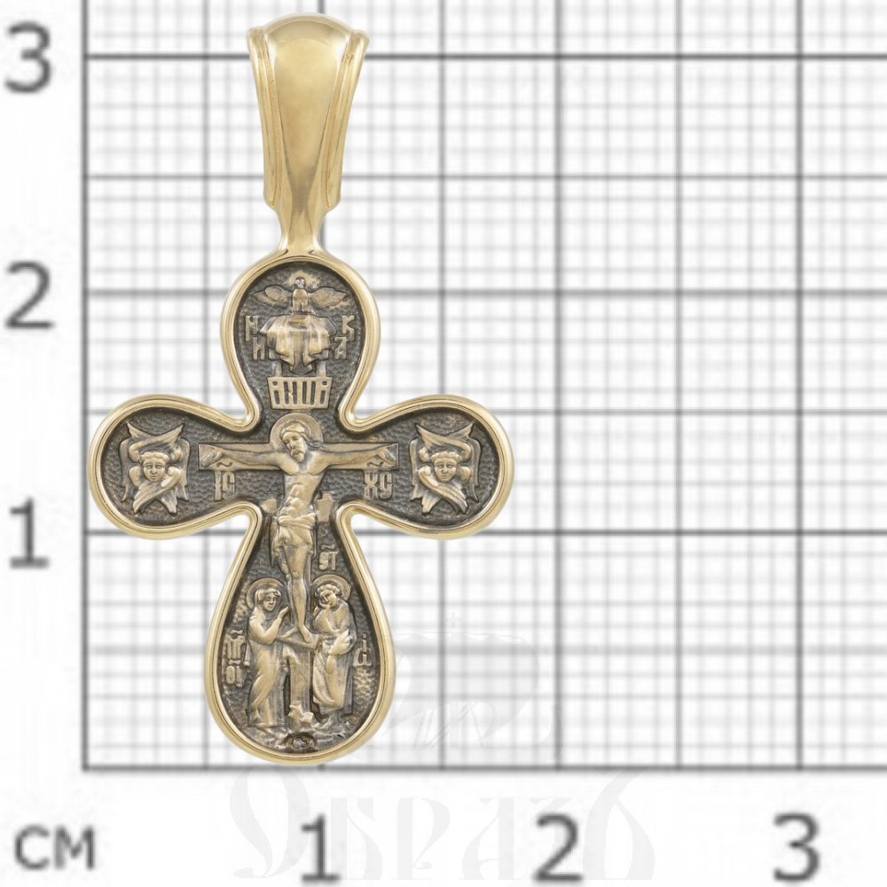 крест «распятие. покров божией матери», золото 585 проба желтое (арт. 201.490)