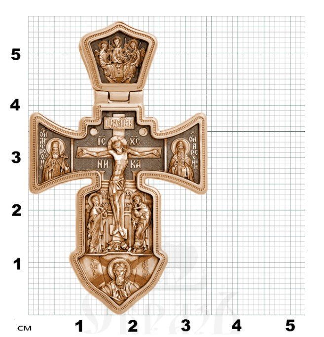 морской крест «распятие. ангел хранитель», золото 585 проба красное (арт. 201.002-1)