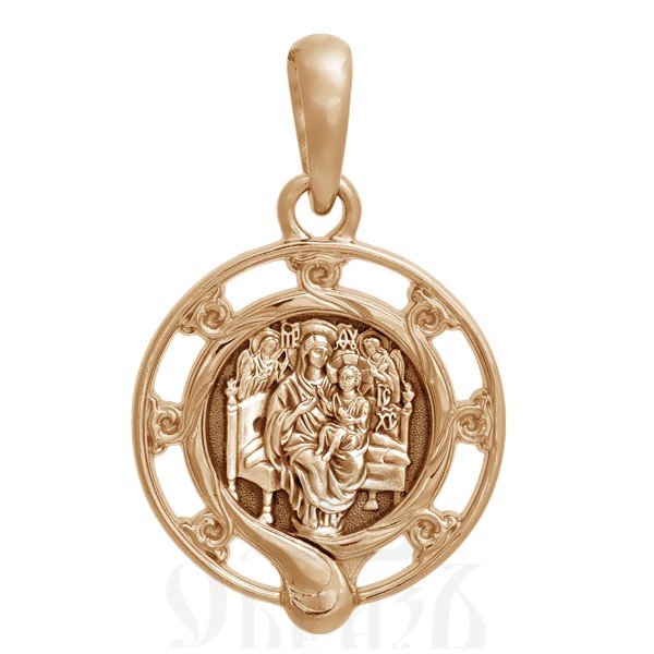 образок «икона божией матери «всецарица», золото 585 проба красное (арт. 202.245-1)